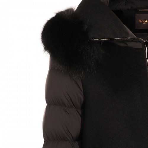 BLACK WOOL DOWN JACKET