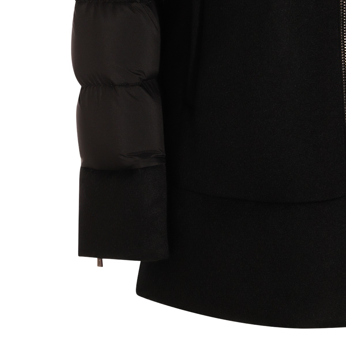 BLACK WOOL DOWN JACKET
