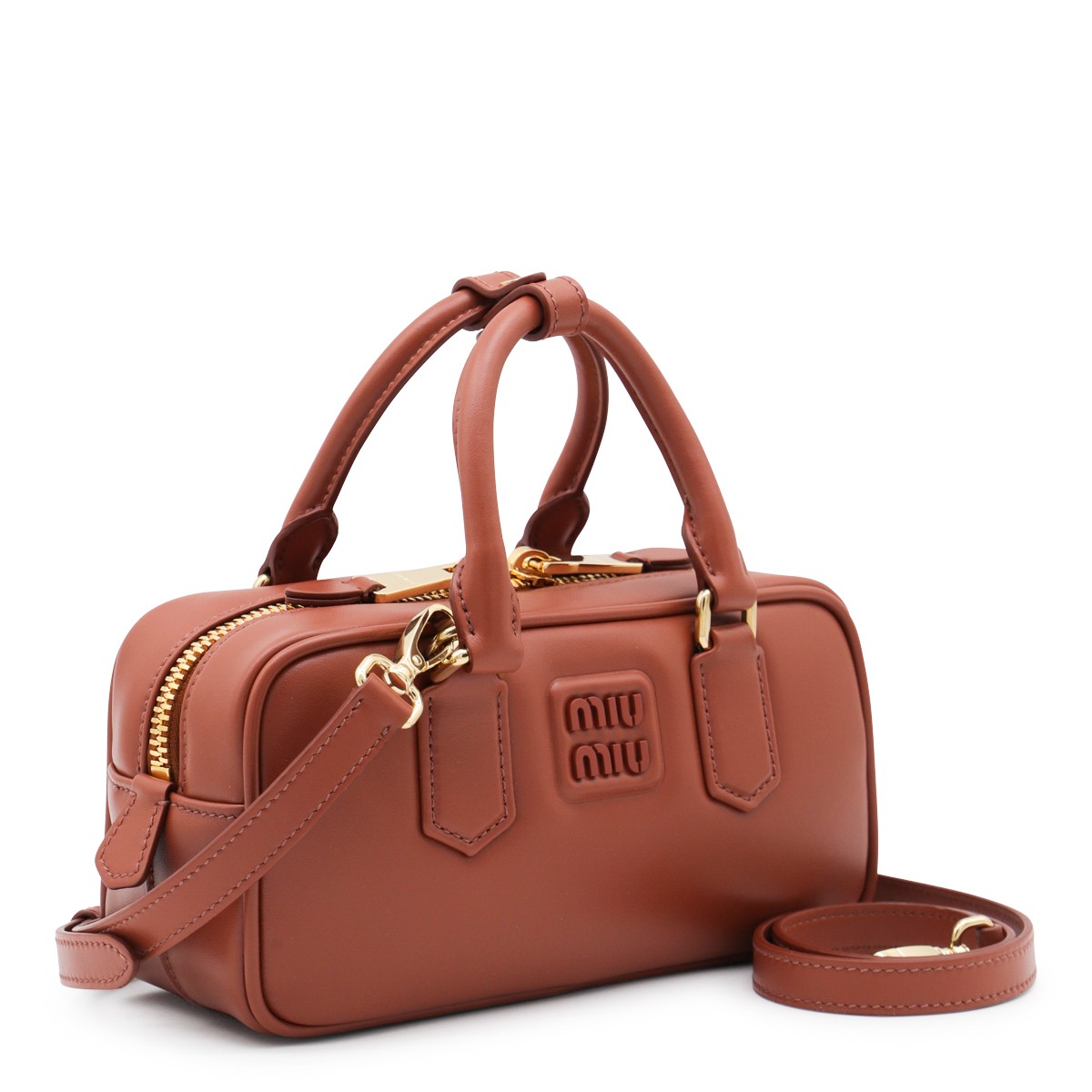 BROWN LEATHER ARCADIE CROSSBODY BAG