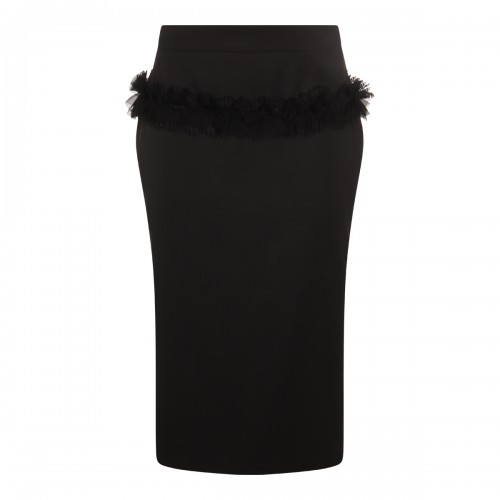 BLACK WOOL SKIRT
