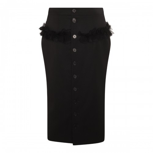 BLACK WOOL SKIRT