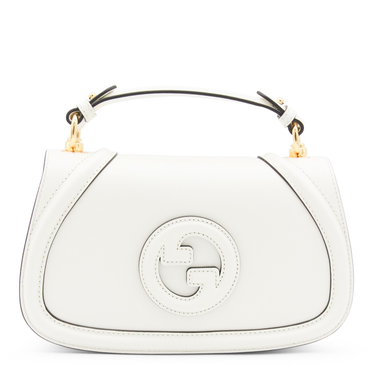 WHITE LEATHER BLONDIE MEDIUM SHOULDER BAG