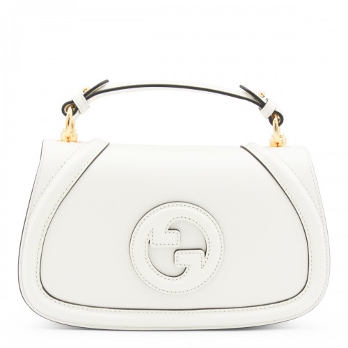 WHITE LEATHER BLONDIE MEDIUM SHOULDER BAG