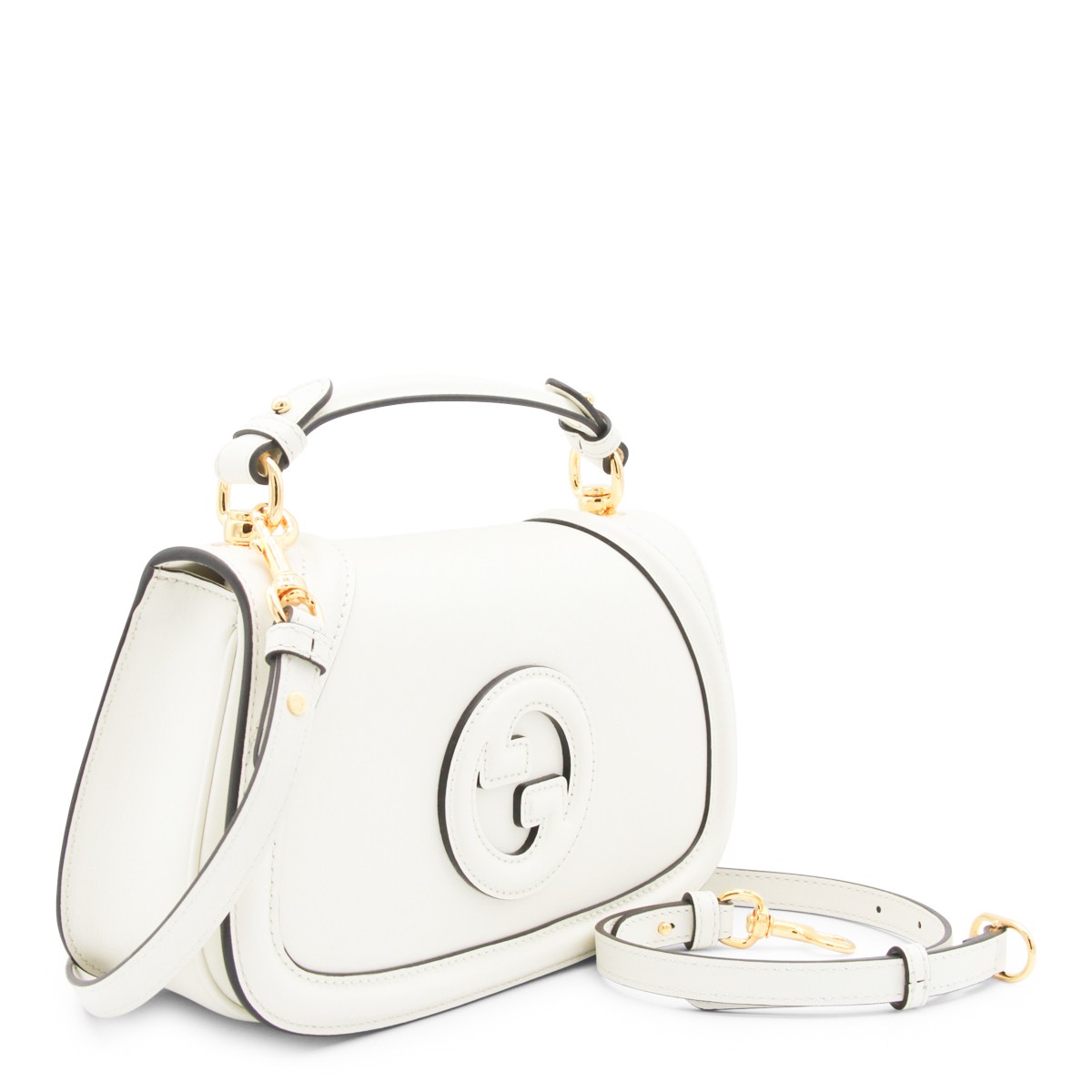 WHITE LEATHER BLONDIE MEDIUM SHOULDER...