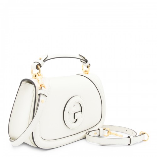 WHITE LEATHER BLONDIE MEDIUM SHOULDER BAG