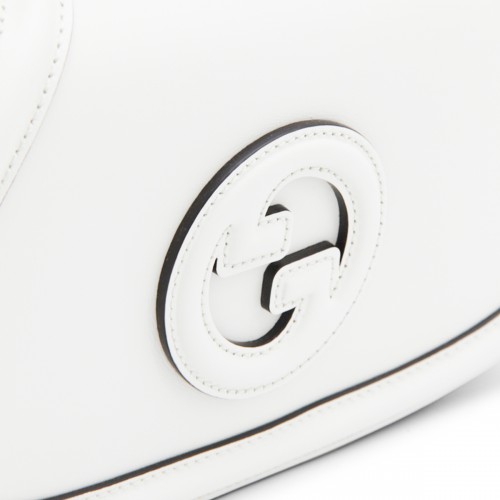 WHITE LEATHER BLONDIE MEDIUM SHOULDER BAG