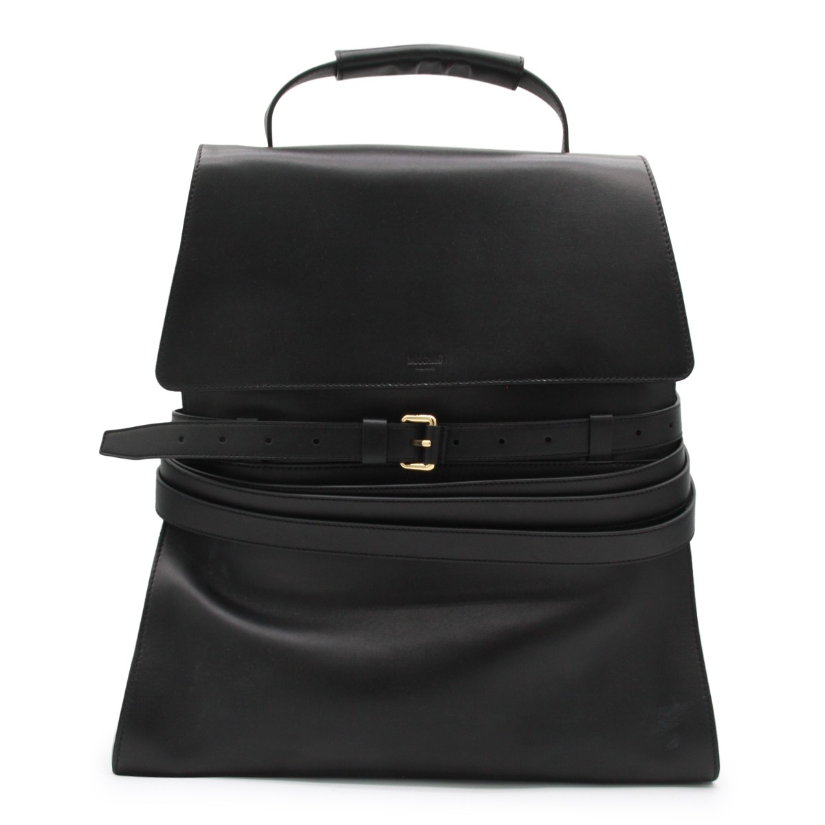 BLACK LEATHER BACKPACK