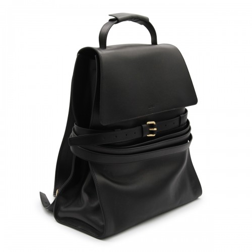 BLACK LEATHER BACKPACK