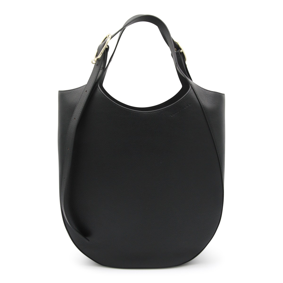 BLACK LEATHER LE FOULONNE' XL SHOULDER BAG