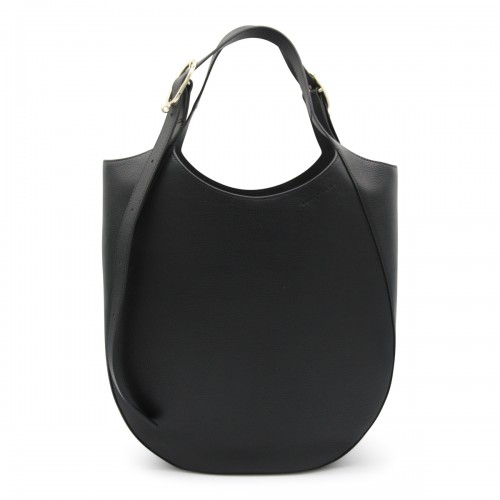 BLACK LEATHER LE FOULONNE' XL SHOULDER BAG