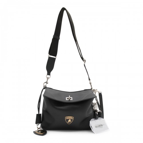 BLACK LEATHER LAMBORGHINI RODEO SHOULDER BAG