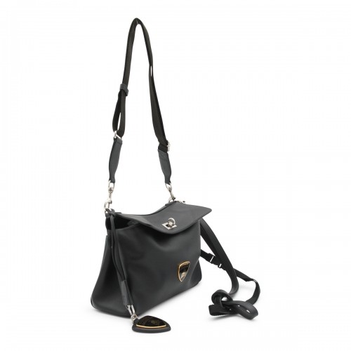 BLACK LEATHER LAMBORGHINI RODEO SHOULDER BAG