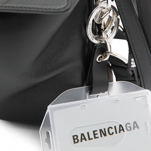 BLACK LEATHER LAMBORGHINI RODEO SHOULDER BAG