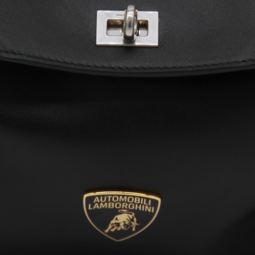 BLACK LEATHER LAMBORGHINI RODEO SHOULDER BAG