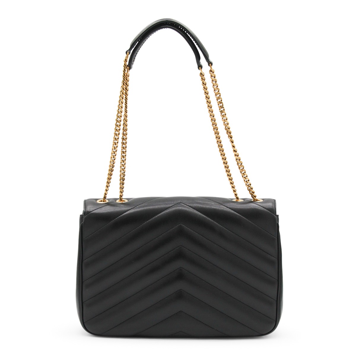 BLACK LEATHER LOULOU LARGE TOP HANDLE... BLACK LEATHER LOULOU LARGE TOP HANDLE...