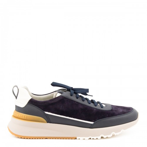 NAVY LEATHER SNEAKERS