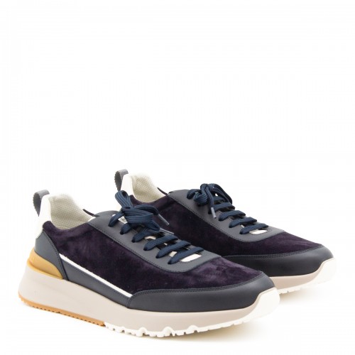 NAVY LEATHER SNEAKERS
