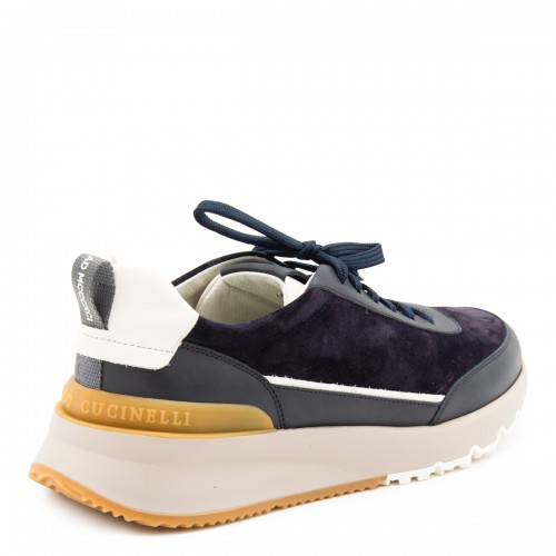 NAVY LEATHER SNEAKERS