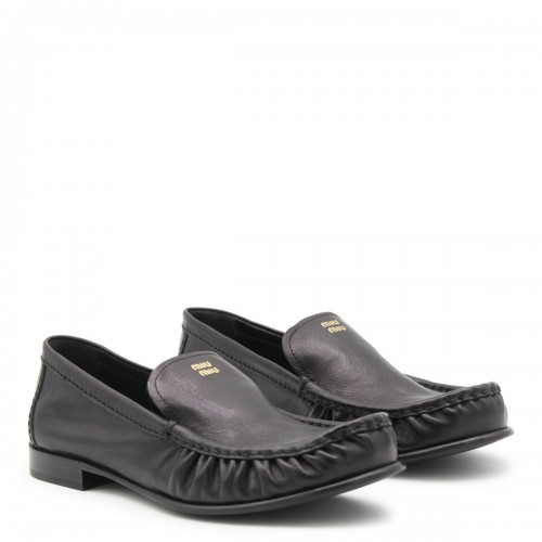 BLACK LEATHER LOAFERS