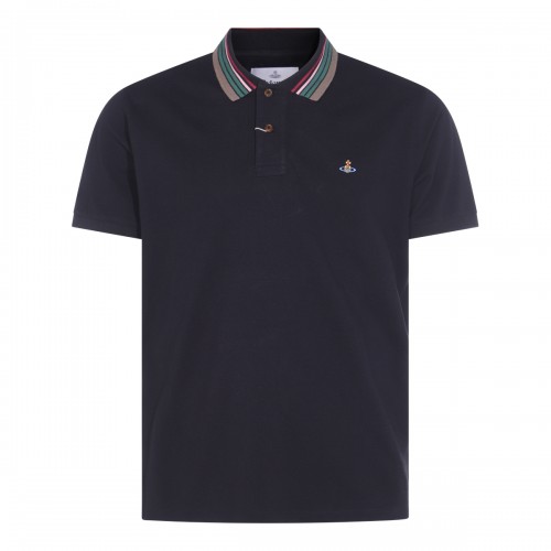 BLACK COTTON POLO SHIRT