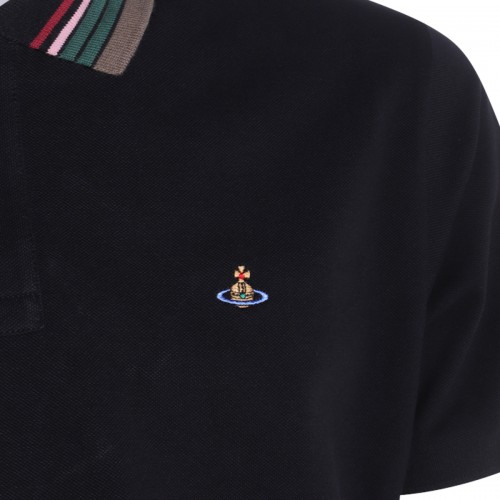 BLACK COTTON POLO SHIRT