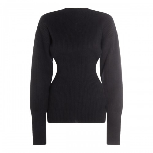 BLACK WOOL KNITWEAR