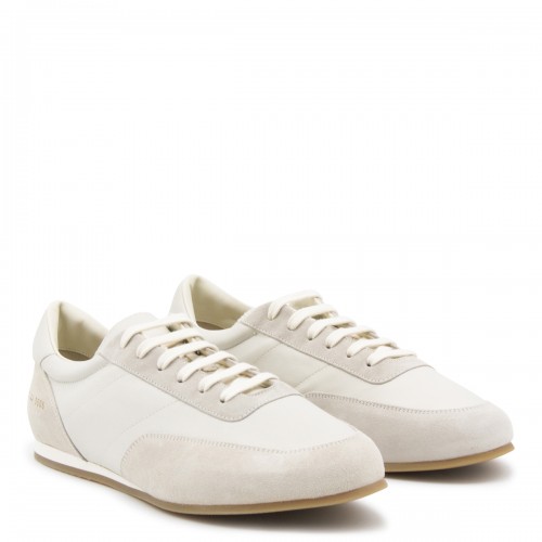WHITE LEATHER MINIMAL RUNNER SNEAKERS