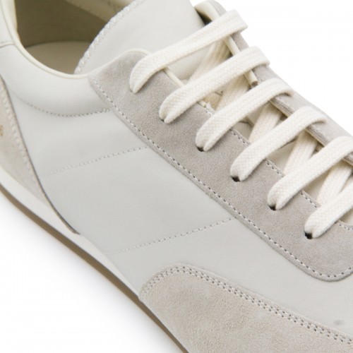 WHITE LEATHER MINIMAL RUNNER SNEAKERS