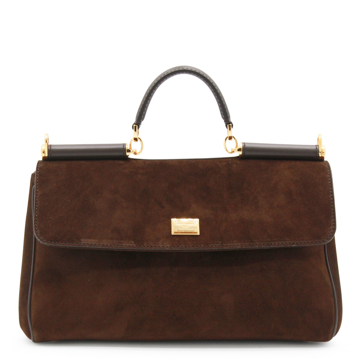 BROWN LEATHER MY SICILY TOP HANDLE BAG