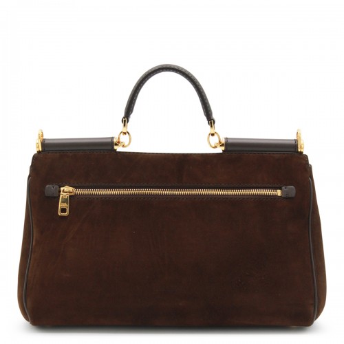 BROWN LEATHER MY SICILY TOP HANDLE BAG