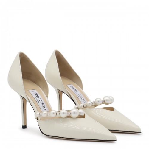 WHITE LEATHER PUMPS