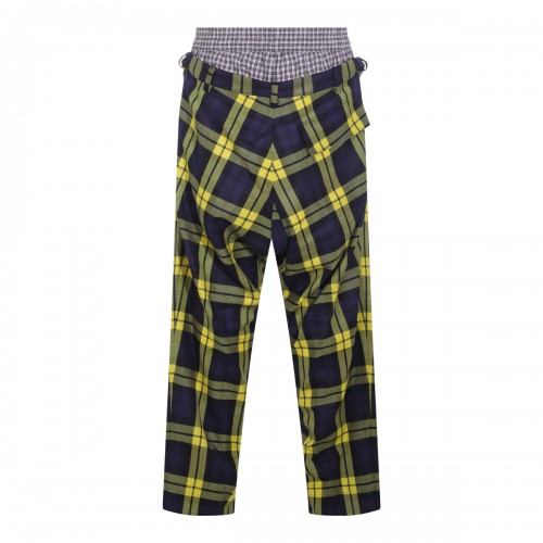 NAVY AND YELLOW WOOL PANTS 2