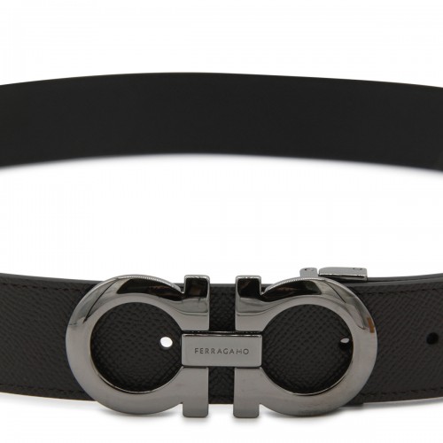 BLACK AND BROWN LEATHER BELT 2