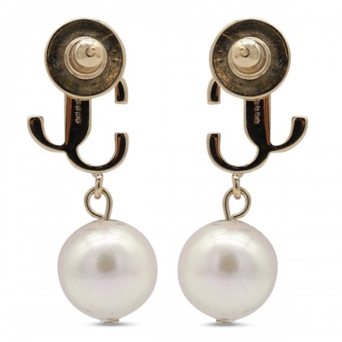 GOLD AND WHITE METAL EARRINGS