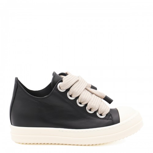 BLACK AND WHITE LEATHER SNEAKERS