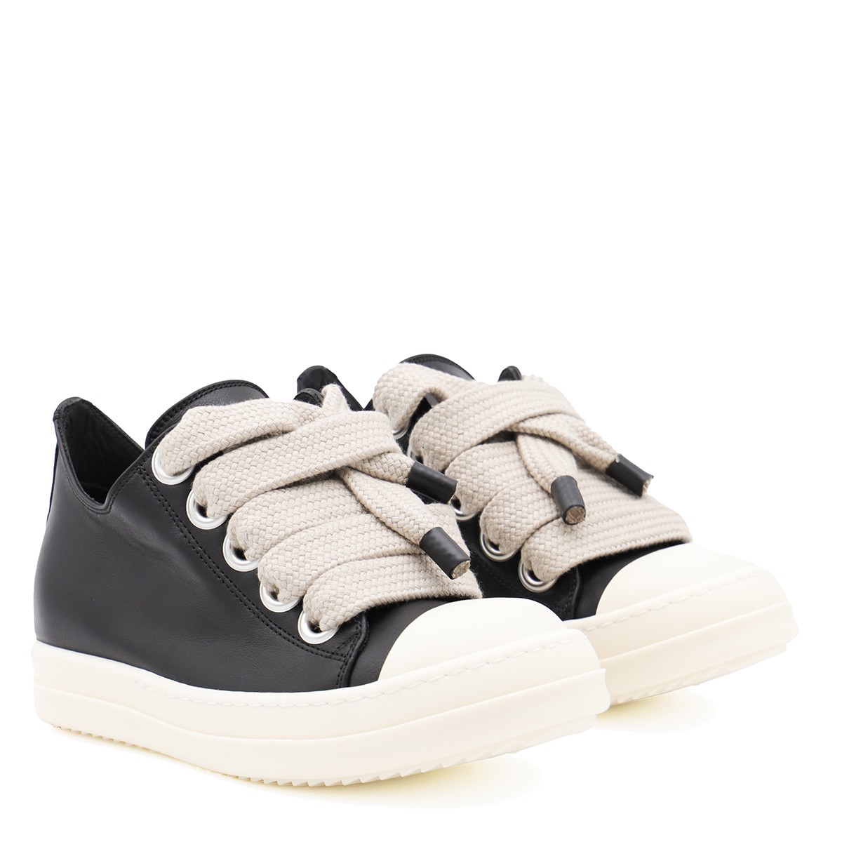 BLACK AND WHITE LEATHER SNEAKERS BLACK AND WHITE LEATHER SNEAKERS