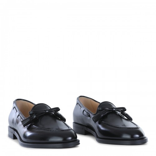 BLACK LEATHER LOAFERS