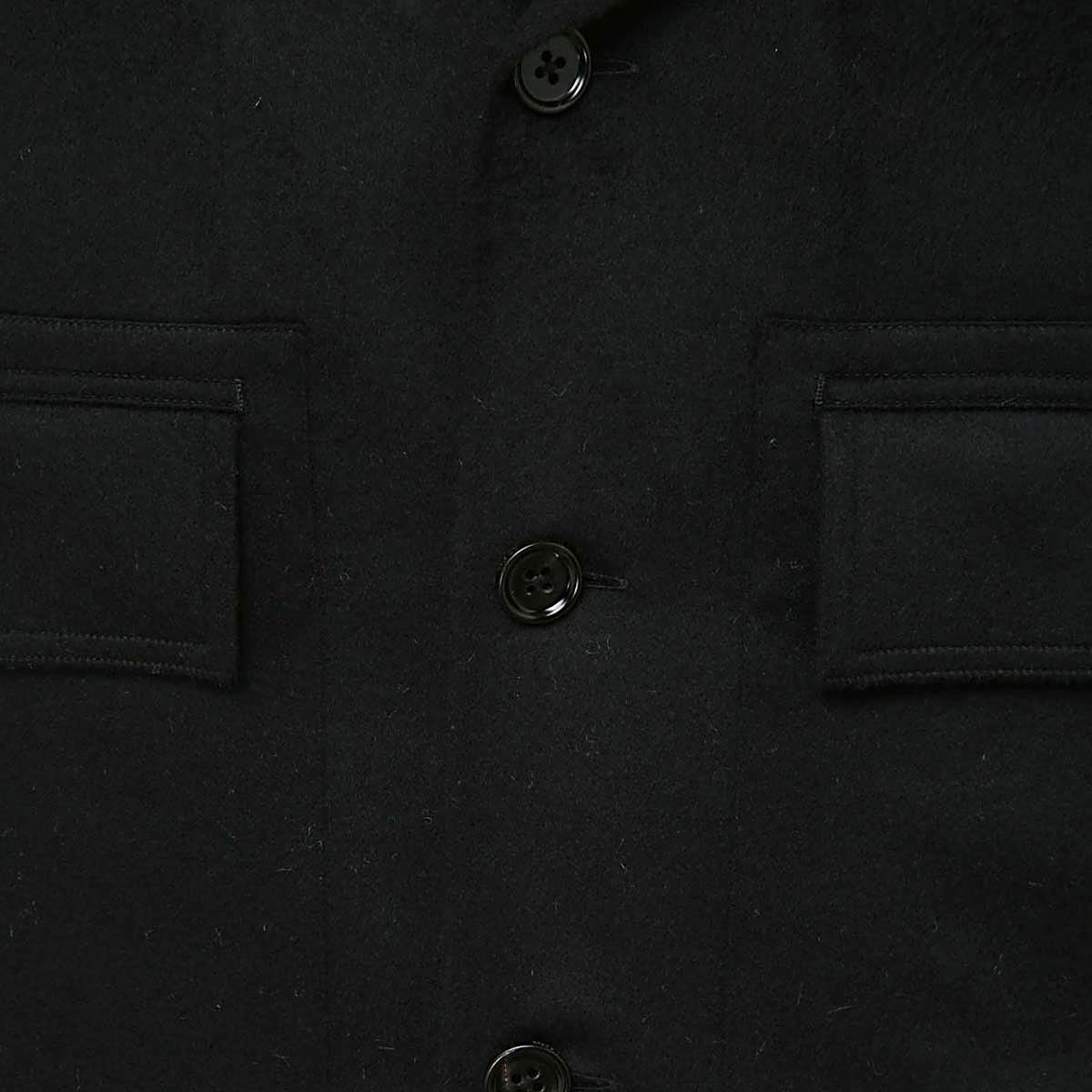 BLACK WOOL CASUAL JACKET  BLACK WOOL CASUAL JACKET