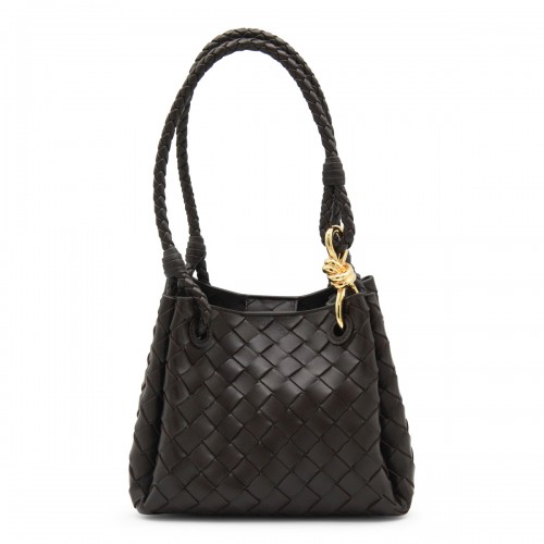 DARK BROWN LEATHER PARACHUTE SMALL SHOULDER BAG