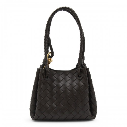 DARK BROWN LEATHER PARACHUTE SMALL SHOULDER BAG