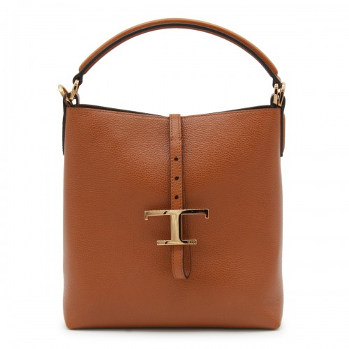 BROWN LEATHER TOP HANDLE BAG