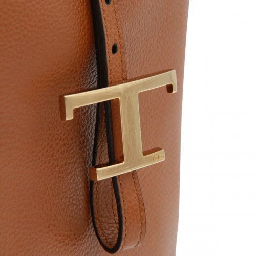 BROWN LEATHER TOP HANDLE BAG