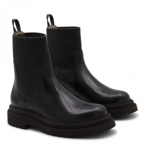 BLACK LEATHER BOOTS