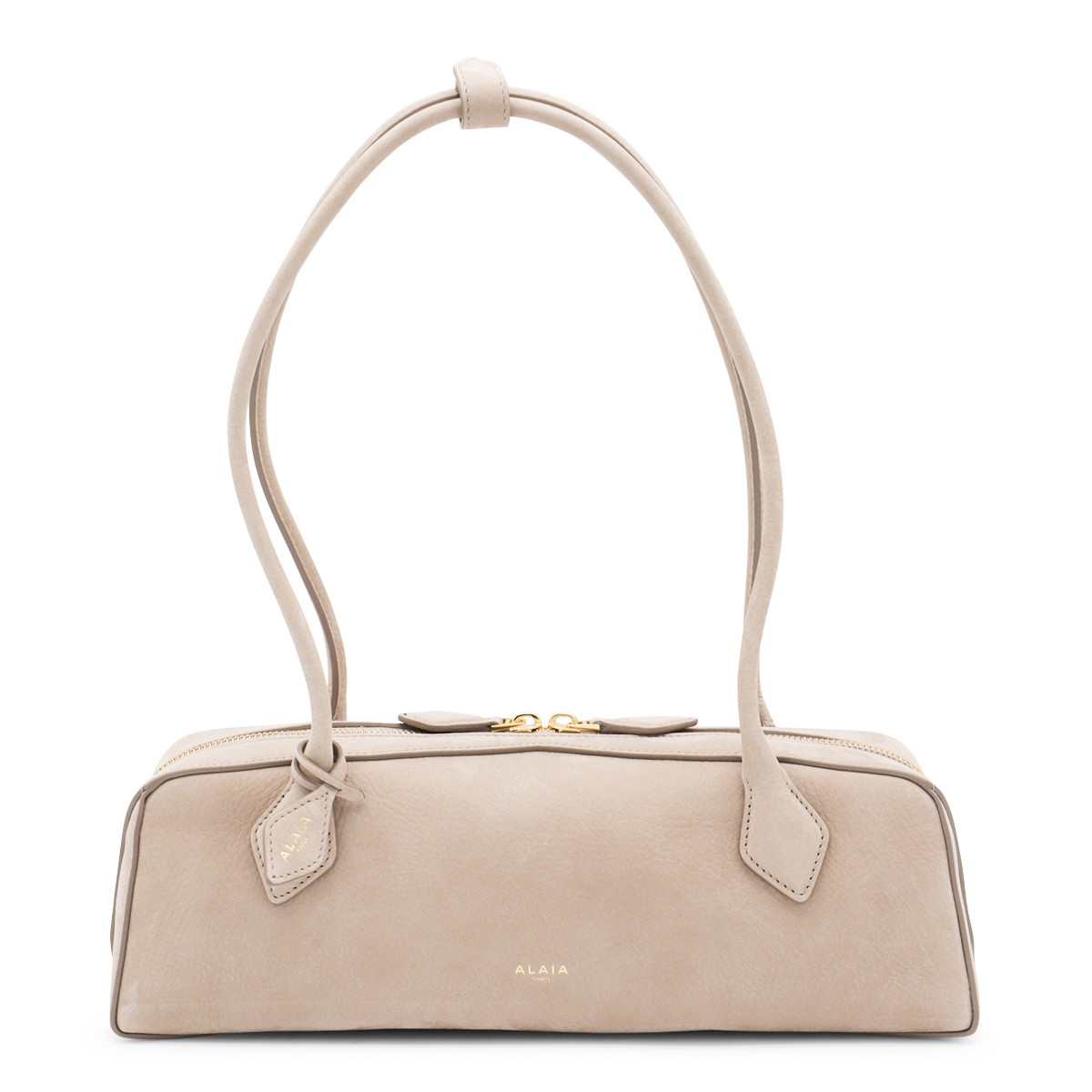 BEIGE LEATHER TECKLE MEDIUM SHOULDER BAG