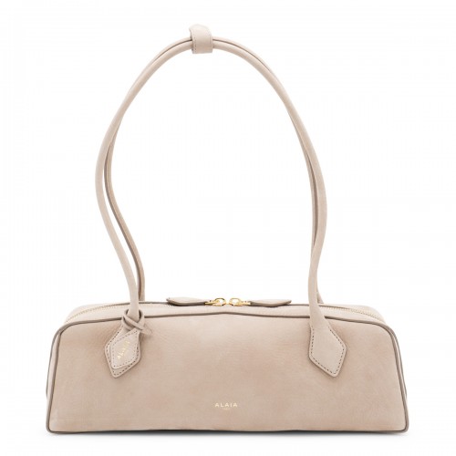 BEIGE LEATHER TECKLE MEDIUM SHOULDER BAG