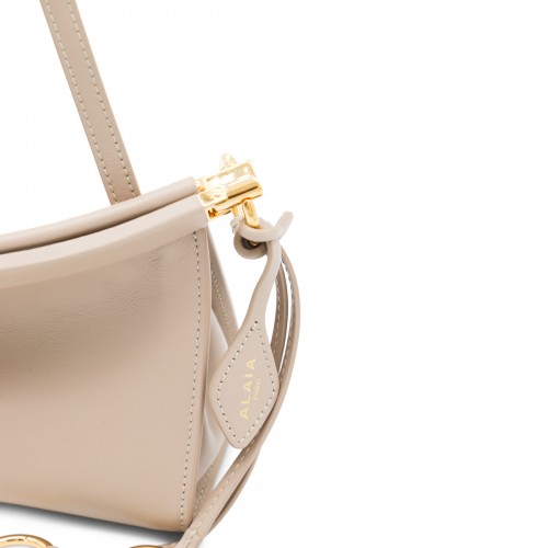 BEIGE LEATHER LE CLICK EAST WEST SMALL CROSSBODY BAG