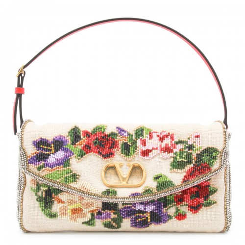 MULTICOLOR LINEN VAIN SOFT SHOULDER BAG