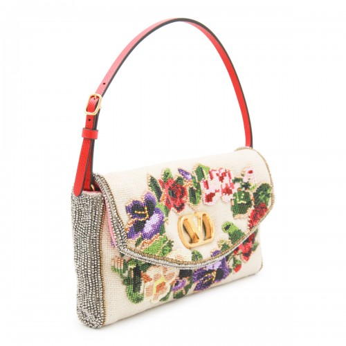 MULTICOLOR LINEN VAIN SOFT SHOULDER BAG
