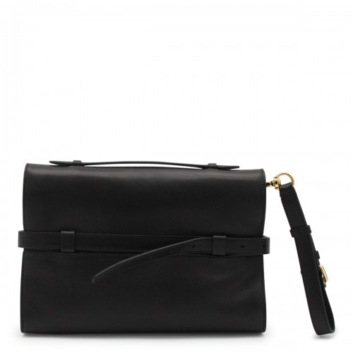 BLACK LEATHER SHOULDER BAG