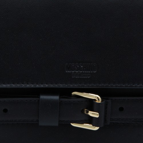 BLACK LEATHER SHOULDER BAG